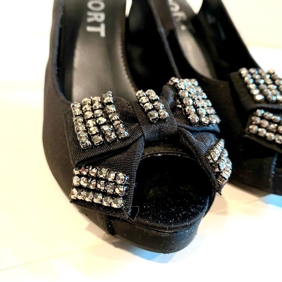 🌸Report - Black Sling Back Platform Dress Shoes Size 8.5 - Picture 3 of 10